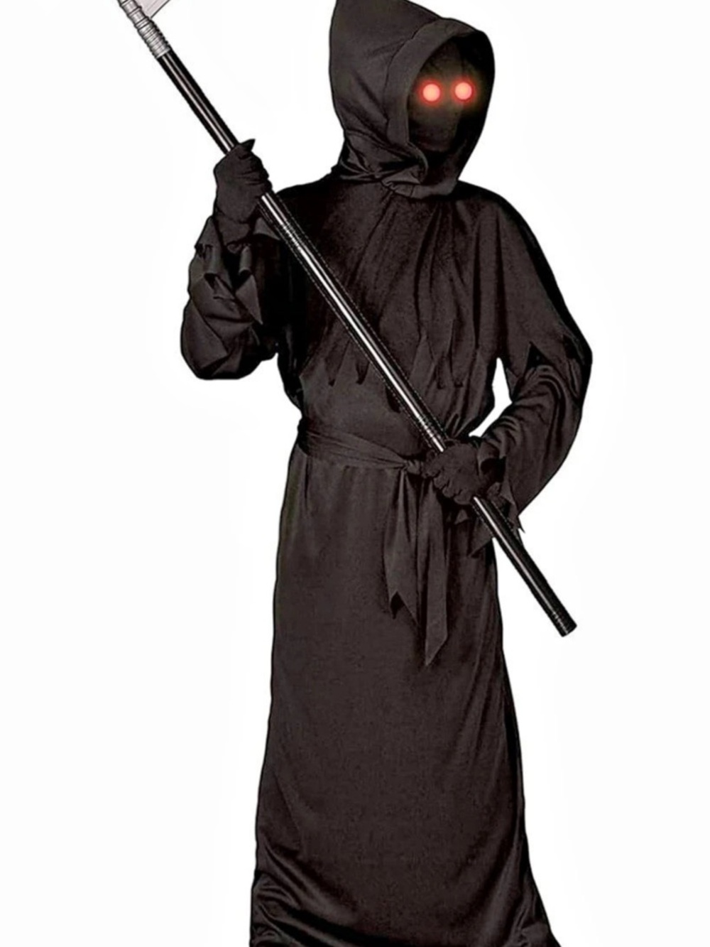 Black Grim Reaper Halloween Costume with Scythe NWT